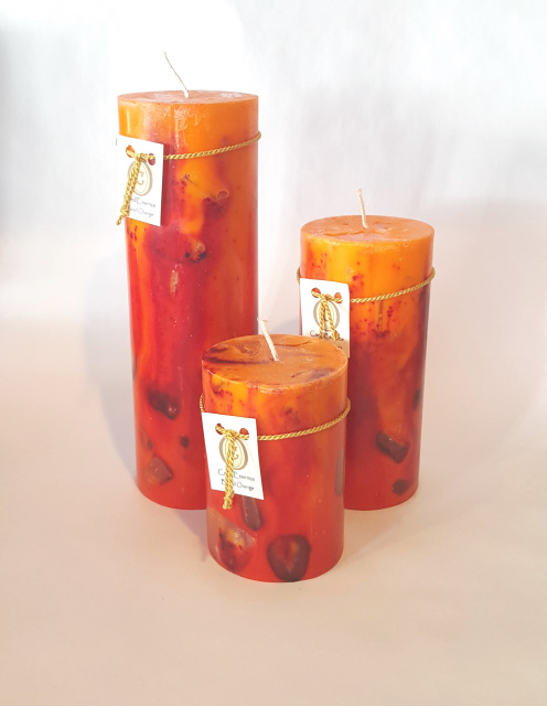 4 in- 6 in- 9 in tall Blood Orange scented candles